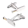 En stock paddle gemelos brillantes color liso metal puños tachos hombre camisa francesa gemelos details Picture